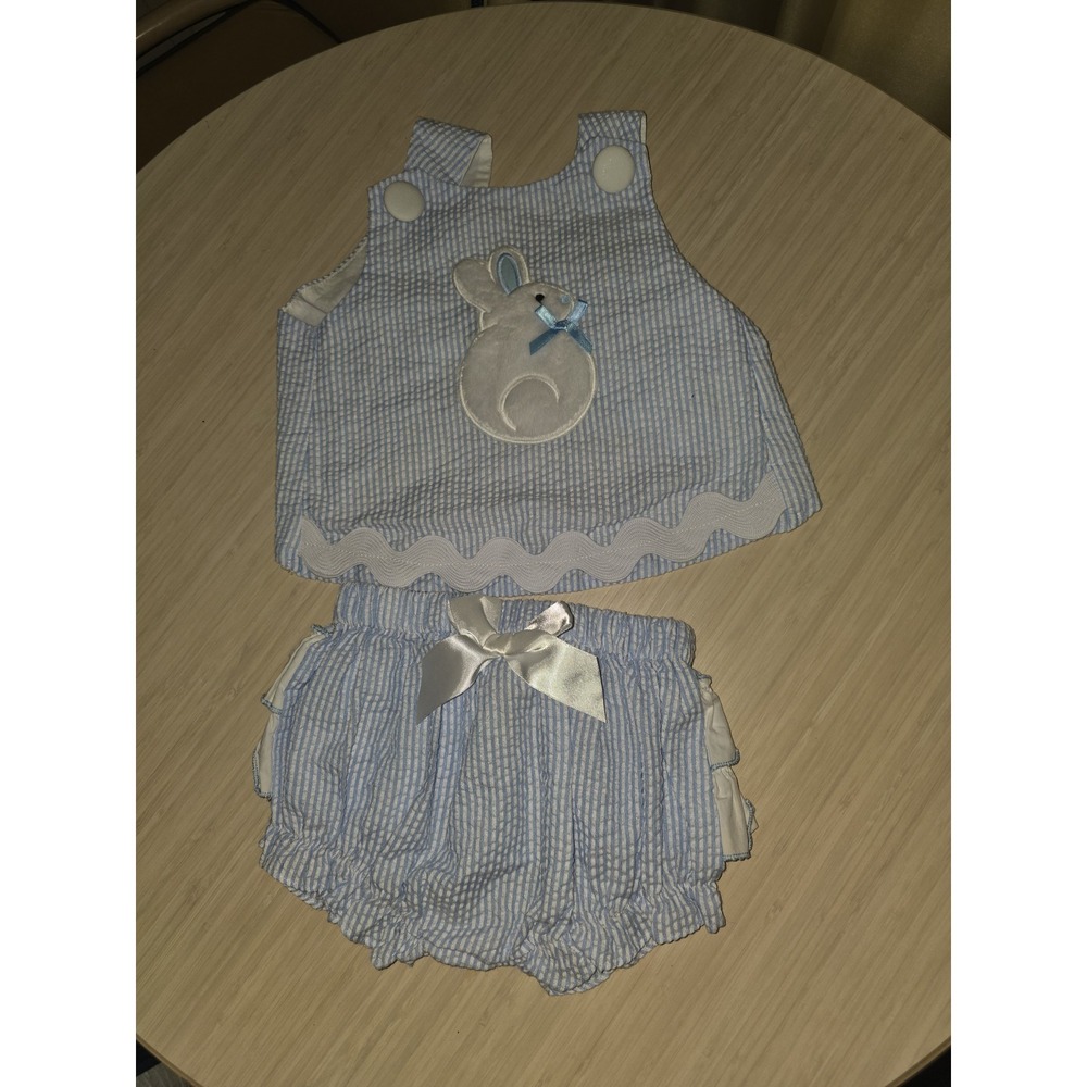 Lil‎ cactus spring Easter bunny outfit top bloomers size 12 18 months
